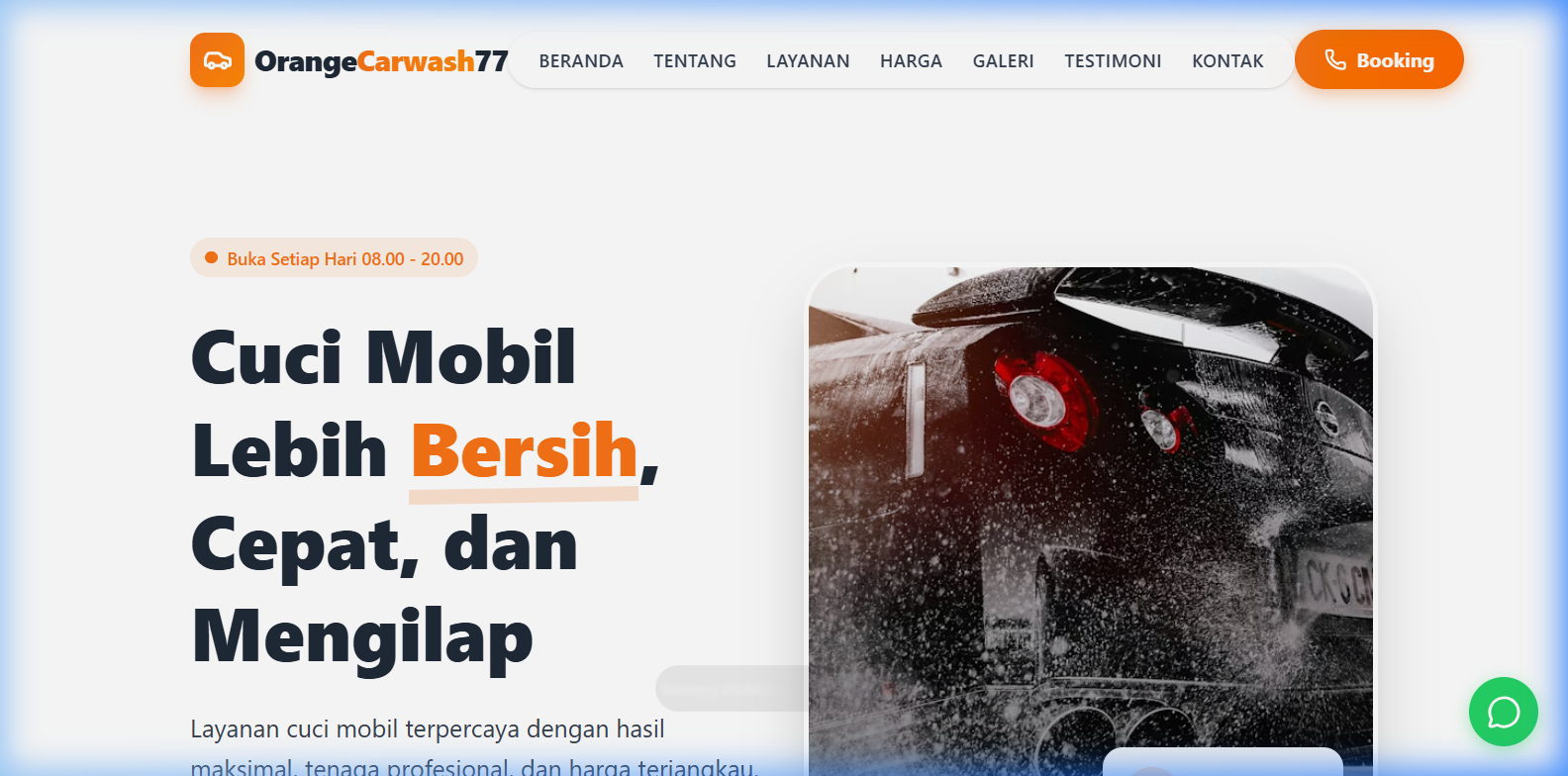 OrangeCarwash77 - Landing Page Jasa Profesional - Web Business Solution Portfolio Project by Firman Naufal Aryaputra